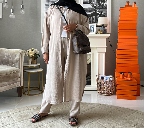 Buy Mykonos Arabic Suit in Beige for Women - Modest & Contemporary Arabic Fashion For Women Online
